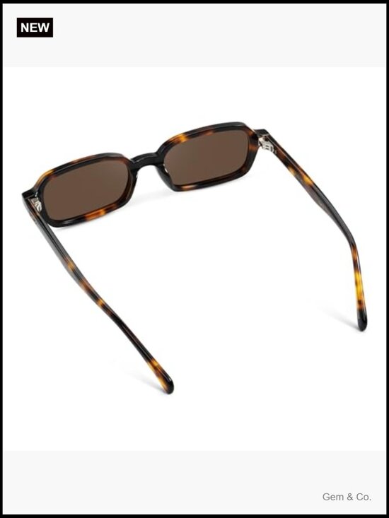 Slim rectangular sunglasses with anti-reflective lenses, 90s compact frame, main image 6